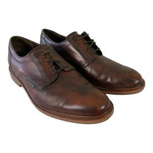 Mephisto Men's Oxford Dress Shoes Size 10 Burnished Leather Burgundy Air Jet